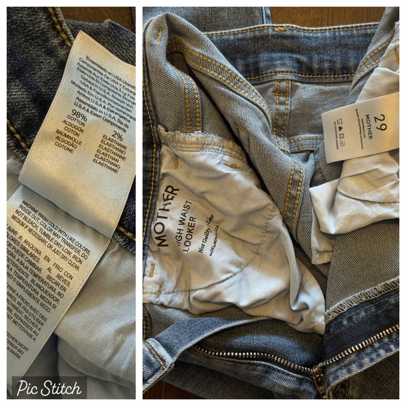 MOTHER High Waist Looker Jeans Not Guilty Line Blue Flare Size 29 - Picture 7 of 7